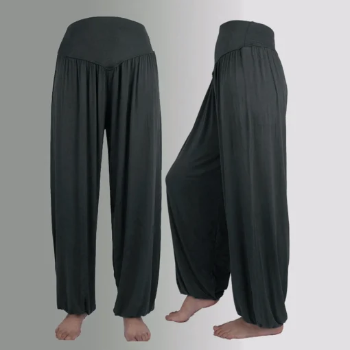 1 Calça de Ioga Feminina Elástica Solta Casual Algodão Macio