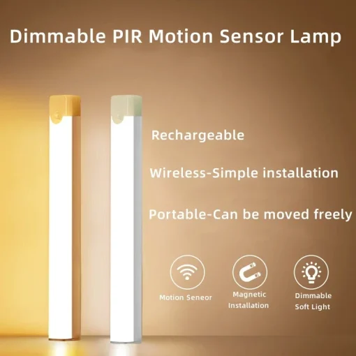 1 Peça sem fios Luz LED de armário com sensor de movimento recarregável