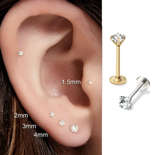 26 Peças Brinco Piercing aço inoxidável