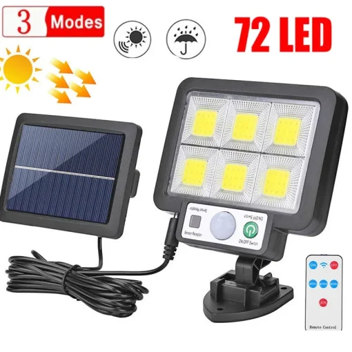 48 LEDs Farol Solar De Parede 3 Modos