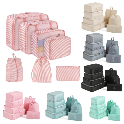 7 pcs Set sacos de viagem, Mala Organizadora