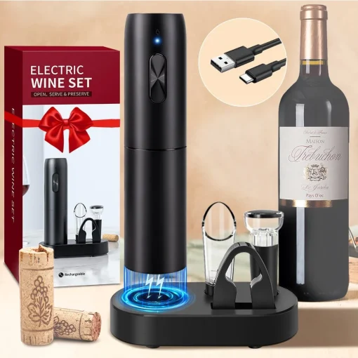 Abridor de Vinho Elétrico Automático Garrafa Rolha