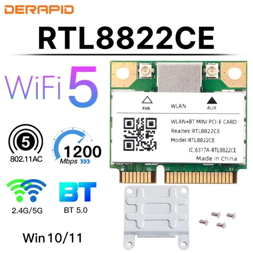 Adaptador Mini Pcie RTL8822CE Wi-Fi 1200Mbps