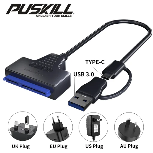 Adaptador USB 3.0 Sata Tipo-C Cabo Sata 2,53,5 HDD SSD