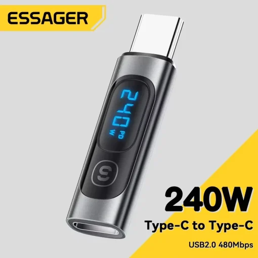 Adaptador USB C 240 W Essager Tipo C para USB C 3.0 2.0