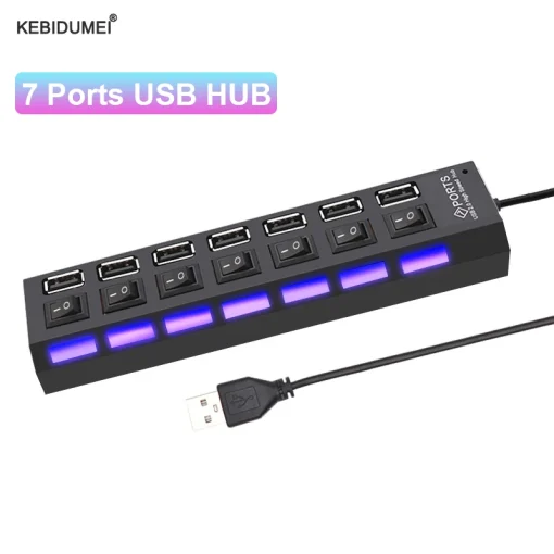 Adaptador USB HUB e Interruptor USB 2.0