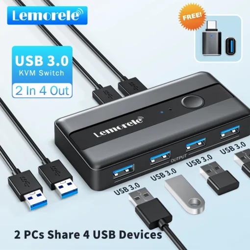 Adaptador USB switch KVM Lemorele