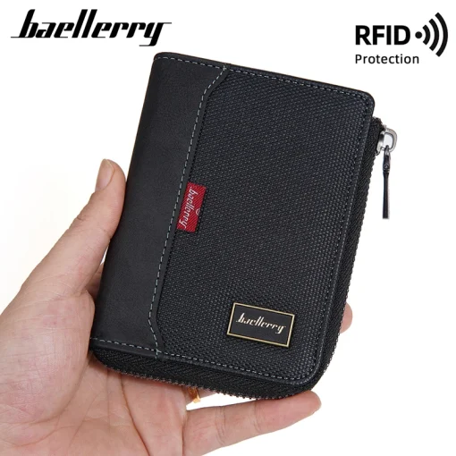 Baellerry Cartera masculina de lujo RFID