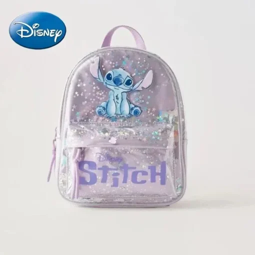 Bolsa Escolar Disney's New Stitched Cartoon Paetês