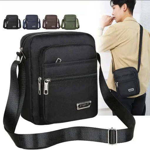 Bolsa Transversal Masculina Impermeável de Nylon