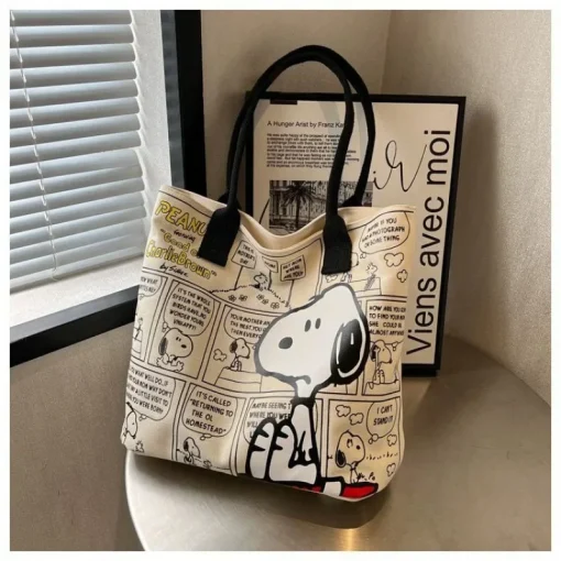 Bolsa de Lona Feminina de Alta Capacidade SNOOPY