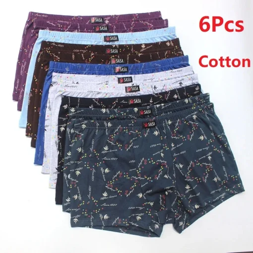 Boxers Masculinos de Algodão 6PcsLote