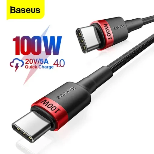 Cabo Baseus 100W USB C p USB Tipo C PD Carga Rápida 5A