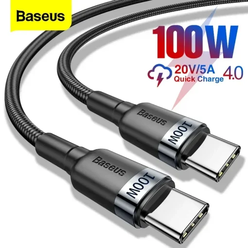 Cabo Baseus 100W USB C para USB Tipo C