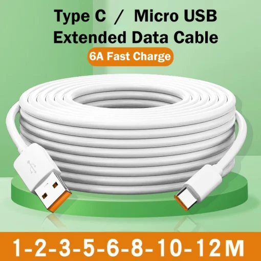 Cabo Micro USB 1M 2M 3M 5M 8M 10M 12M Tipo C