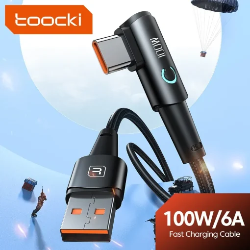 Cabo Toocki 6A USB C 90 Graus