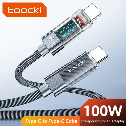 Cabo Toocki Tipo C para Tipo C 100W PD Display