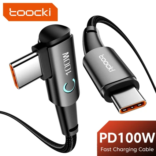 Cabo USB-C para USB-C Toocki 100W de 90 graus