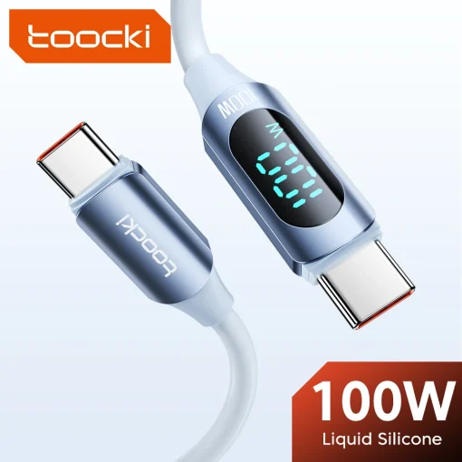 Cabo USB Tipo C para USB Tipo C Toocki de Silicone PD 100W