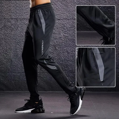 Calça Esporte Masculina com Bolso e Zíper Corrida