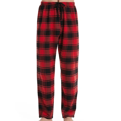 Calça Pijama Xadrez Vermelho Casual da Moda