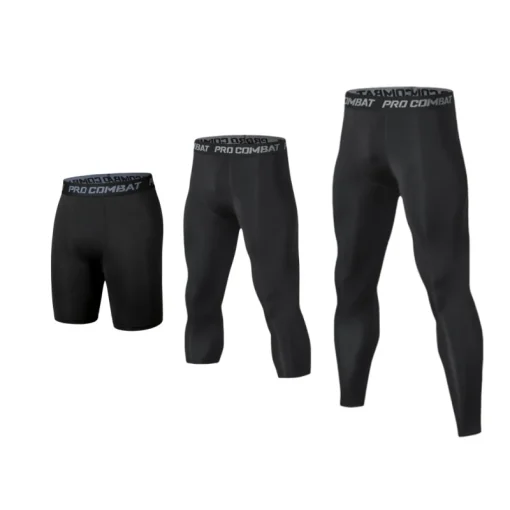 Calça de Compressão Masculina Justa Leggings Seca Fresca Baselayer Esportiva Running