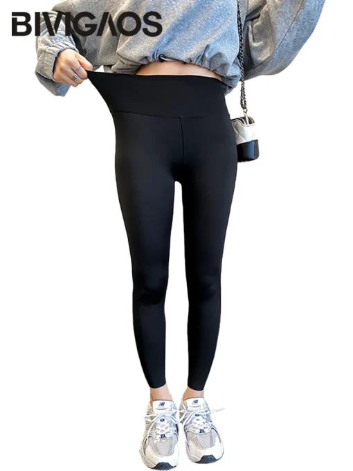 Calças Leggings esportiva preta Slim BIVIGAOS