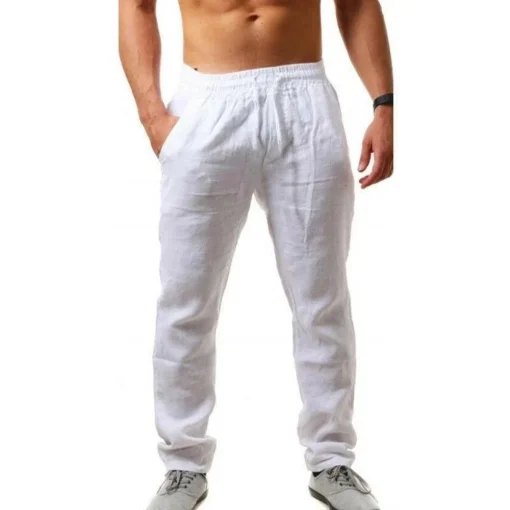 Calças de Linho MASC. Algodão Casual Fit