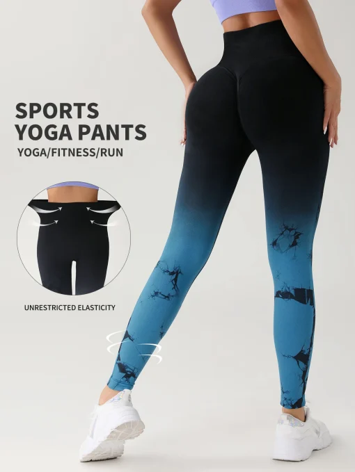 Calças de Yoga Tie Dye Esportes Leggings