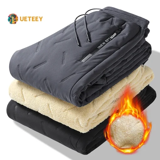 Calças de lã de inverno UETEEY masculinas