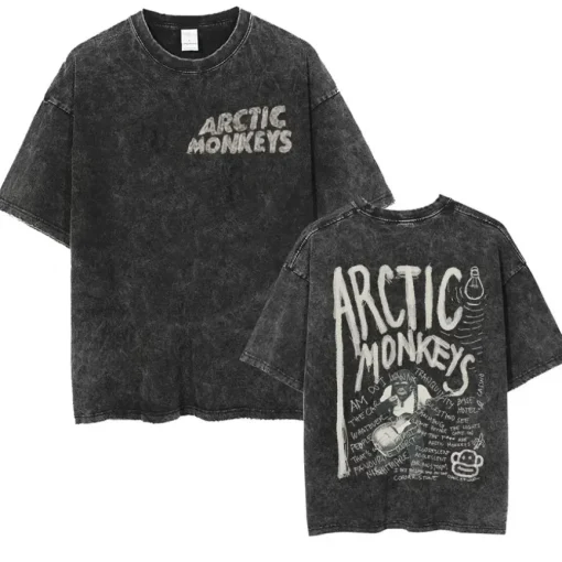 Camiseta Retrô Pré-desbotada Arctic Monkeys