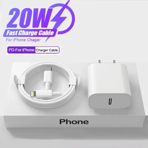 Carregador Rápido de 20W para iPhone