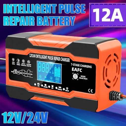 Carregador de bateria inteligente 12V 24V 12A 10A