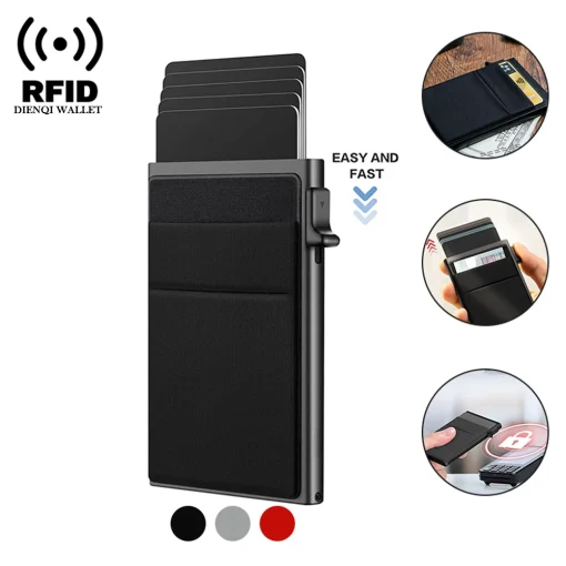 Carteira Rfid Slim de Metal Luxuosa para Cartões