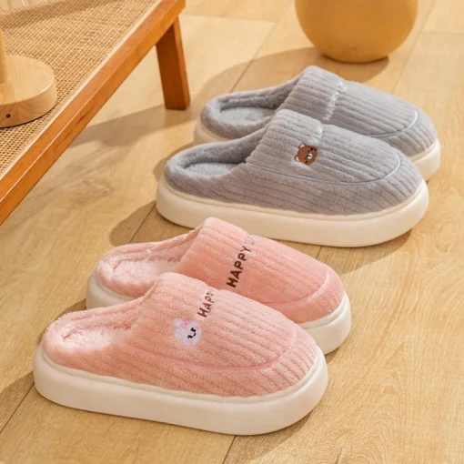 Chinelo de algodão de inverno para casa pantufa