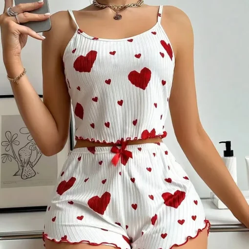 Conjunto de pijamas femininos 2 peças