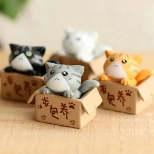 Decoração Miniatura de 4 Gatos