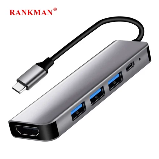 Dock de carregamento USB C Hub para USB 3.0 2.0 tipo C compatível com HDMI 4K para Macbo