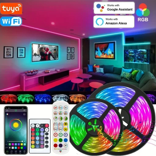 Faixa WiFi LED Tuya Lampada Flexível USB RGB5050