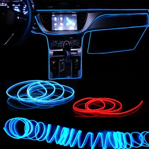 Faixa de Neon de Iluminação Decorativa Conduzida do Interior do Carro 1M3M5M