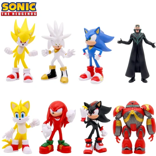 Filmes e TV do Sonic estatuetas de personagens de PVC