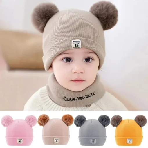 Gorros infantis quentes de pelúcia para meninos e meninas