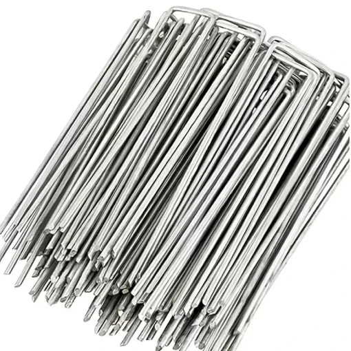 Grampos de 15 cm galvanizados para paisagismo, 100 unid