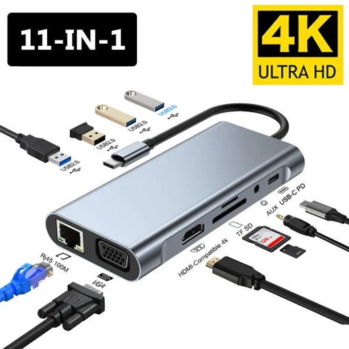 Hub USB C 4K 30Hz Tipo C para adapt. compat.