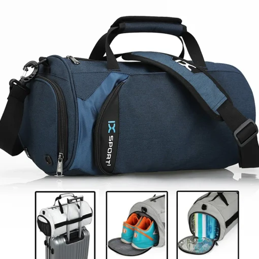 IX Grande Bolsa de Ginásio Fitness Bolsa de Treino Seco Molhado Homens Yoga Para Sapatos Viagem Ombro Bolsas Multifunção Exercício Bolsa de Natação