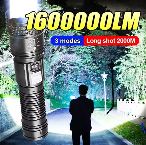 Lanterna Tática LED 1600000 LM Super Brilhante