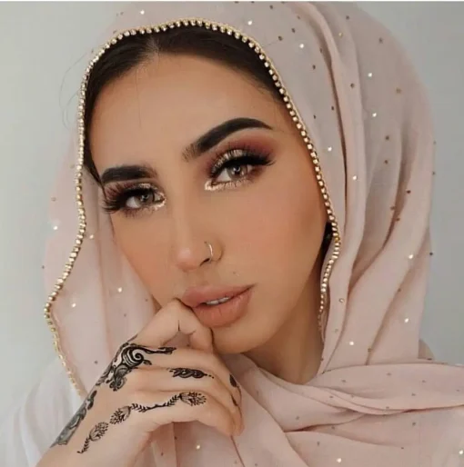 Lenço de Cabeça Chiffon Dourado Luxuoso Simples Longo Macio para Mulheres Hijab Muçulmano