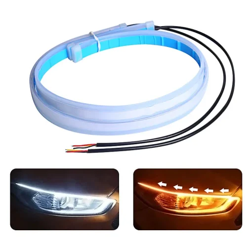 Luz diurna com pisca de seta flexível LED para carro 2 unid.