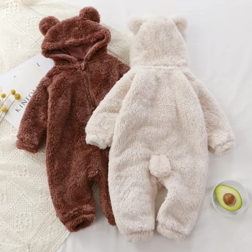 Macacãozinho Bebê Inverno Urso Cartoon Bonitinho