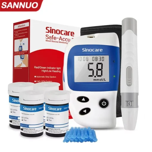 Medidor de glicose no sangue Sinocare Safe ACCU2